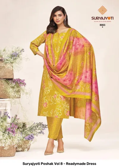 Suryajyoti Poshak Vol 8 - Readymade Dress — Pure Cotton Printed With Foil, Stitched Suits, Suryajyoti wholesale from Surat — view 3