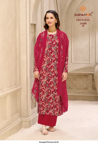 Suryajyoti Princess Vol 21 — Heavy Rayon Print, Unstitched Dress Materials, Suryajyoti wholesale from Surat — view 10