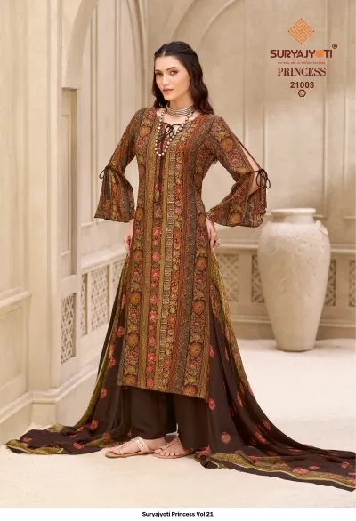 Suryajyoti Princess Vol 21 — Heavy Rayon Print, Unstitched Dress Materials, Suryajyoti wholesale from Surat — view 4