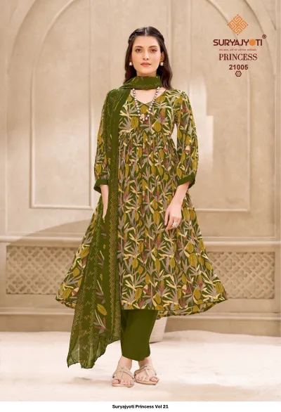 Suryajyoti Princess Vol 21 — Heavy Rayon Print, Unstitched Dress Materials, Suryajyoti wholesale from Surat — view 6