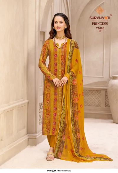 Suryajyoti Princess Vol 21 — Heavy Rayon Print, Unstitched Dress Materials, Suryajyoti wholesale from Surat — view 9