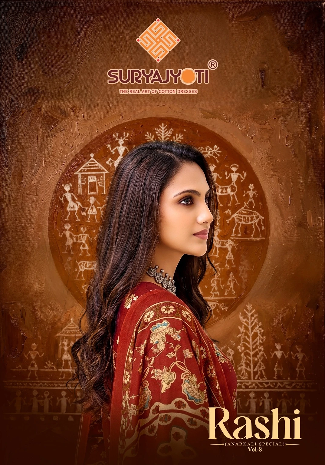 Suryajyoti Rashi Vol 8 - Readymade Dress — Heavy Cotton Printed Anarkali Style, Stitched Suits, Suryajyoti wholesale from Surat — view 1