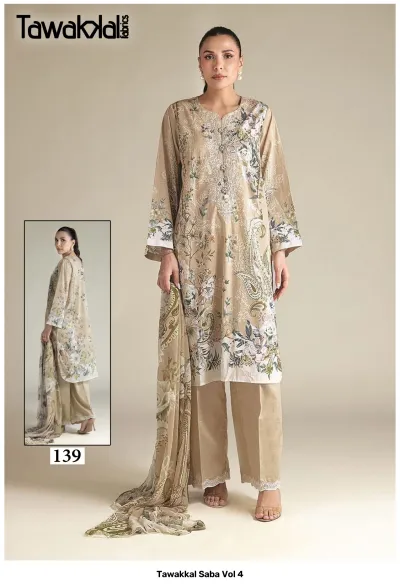 Tawakkal Saba Vol 4 — Pure Cotton, Karachi Pattern Dress, Tawakkal wholesale from Surat — view 11