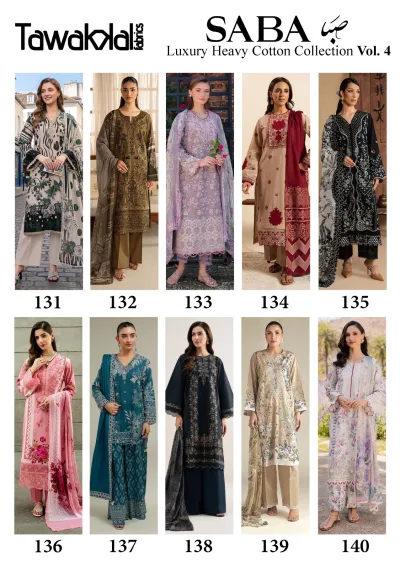 Tawakkal Saba Vol 4 — Pure Cotton, Karachi Pattern Dress, Tawakkal wholesale from Surat — view 13