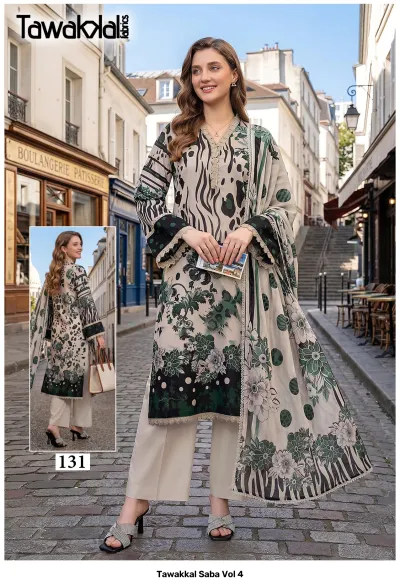 Tawakkal Saba Vol 4 — Pure Cotton, Karachi Pattern Dress, Tawakkal wholesale from Surat — view 2