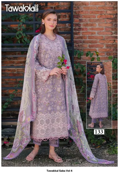 Tawakkal Saba Vol 4 — Pure Cotton, Karachi Pattern Dress, Tawakkal wholesale from Surat — view 4