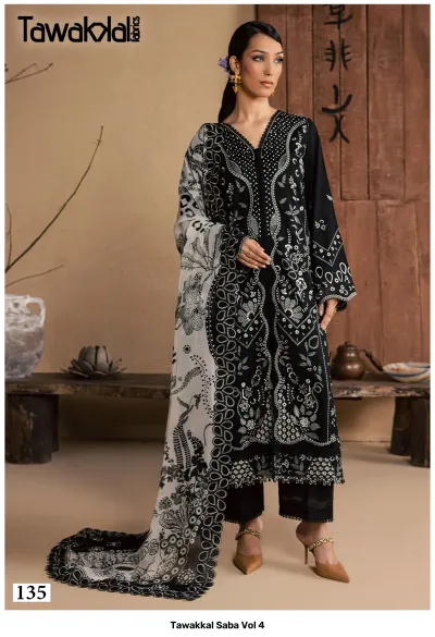 Tawakkal Saba Vol 4 — Pure Cotton, Karachi Pattern Dress, Tawakkal wholesale from Surat — view 6