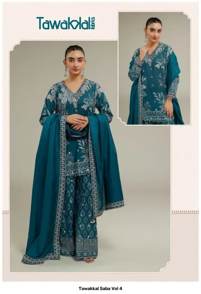 Tawakkal Saba Vol 4 — Pure Cotton, Karachi Pattern Dress, Tawakkal wholesale from Surat — view 8