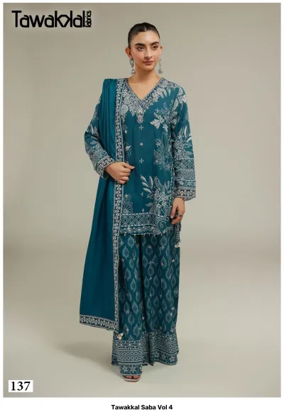 Tawakkal Saba Vol 4 — Pure Cotton, Karachi Pattern Dress, Tawakkal wholesale from Surat — view 9
