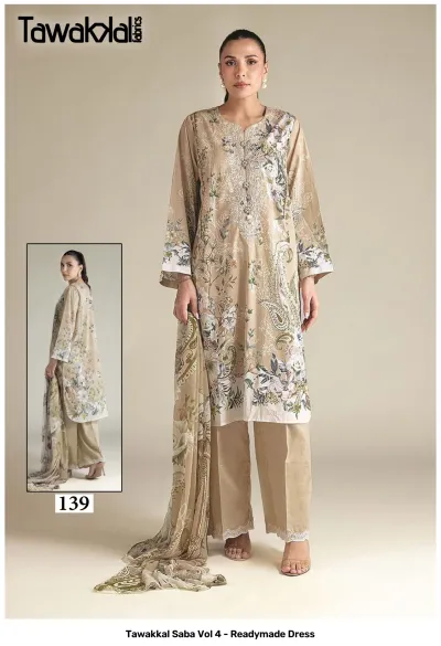 Tawakkal Saba Vol 4 - Readymade Dress — Pure Cotton, Pakistani Readymade Suits, Tawakkal wholesale from Surat — view 10