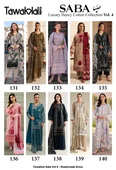 Tawakkal Saba Vol 4 - Readymade Dress — Pure Cotton, Pakistani Readymade Suits, Tawakkal wholesale from Surat — view 12
