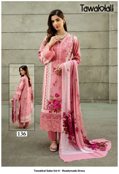 Tawakkal Saba Vol 4 - Readymade Dress — Pure Cotton, Pakistani Readymade Suits, Tawakkal wholesale from Surat — view 6