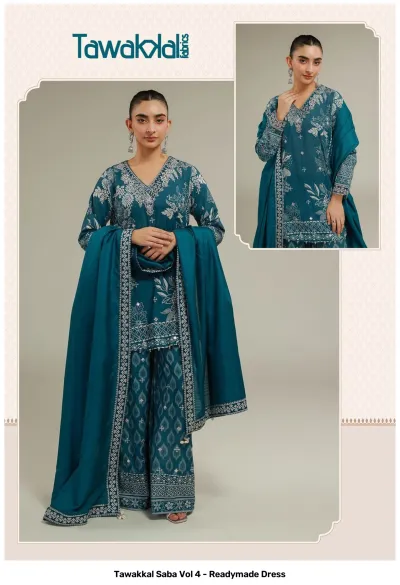 Tawakkal Saba Vol 4 - Readymade Dress — Pure Cotton, Pakistani Readymade Suits, Tawakkal wholesale from Surat — view 7