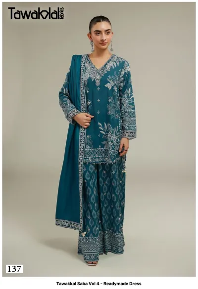 Tawakkal Saba Vol 4 - Readymade Dress — Pure Cotton, Pakistani Readymade Suits, Tawakkal wholesale from Surat — view 8