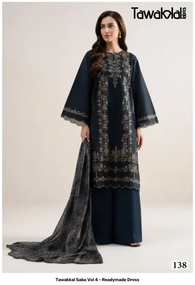 Tawakkal Saba Vol 4 - Readymade Dress — Pure Cotton, Pakistani Readymade Suits, Tawakkal wholesale from Surat — view 9