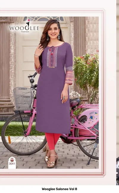 Wooglee Salonee Vol 8 — Kurtis Catalog, Wooglee wholesale from Surat — view 3