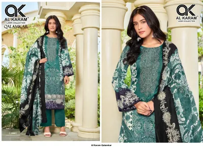 Al Karam Qalamkar — Karachi Cotton Dress Material, Al Karam Lawn Collection wholesale from Surat — view 7