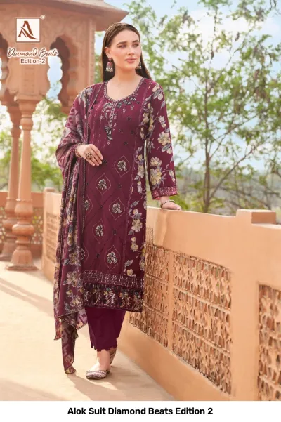 Alok Suit Diamond Beats Edition 2 — Semi Stitched Suits, Alok Suit wholesale from Surat — view 3