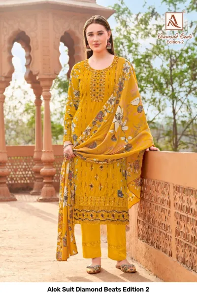 Alok Suit Diamond Beats Edition 2 — Semi Stitched Suits, Alok Suit wholesale from Surat — view 4