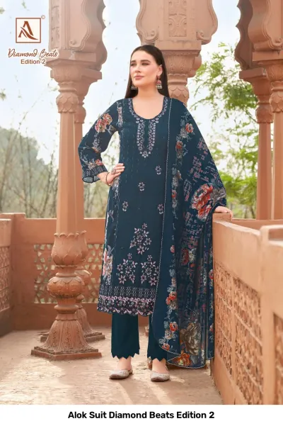 Alok Suit Diamond Beats Edition 2 — Semi Stitched Suits, Alok Suit wholesale from Surat — view 5