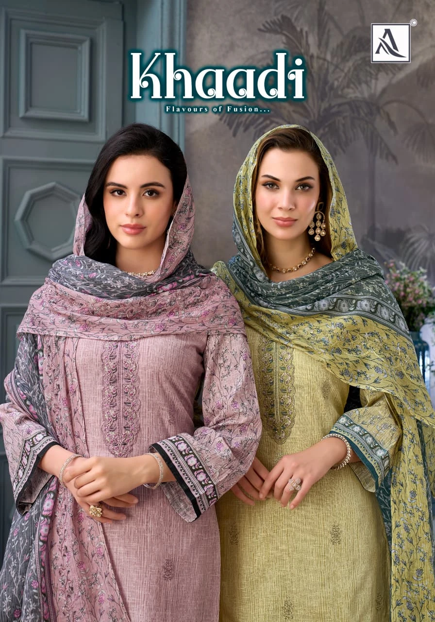 Alok Suit Khaadi — Semi Stitched Suits, Alok Suit wholesale from Surat — view 1