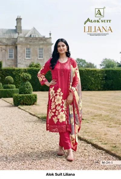 Alok Suit Liliana — Semi Stitched Suits, Alok Suit wholesale from Surat — view 4