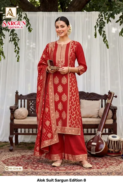 Alok Suit Sargun Edition 8 — Semi Stitched Suits, Alok Suit wholesale from Surat — view 2