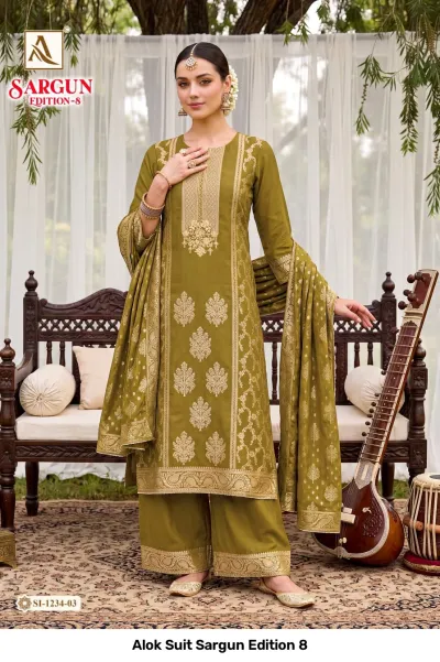 Alok Suit Sargun Edition 8 — Semi Stitched Suits, Alok Suit wholesale from Surat — view 3