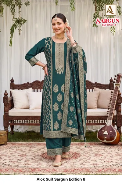Alok Suit Sargun Edition 8 — Semi Stitched Suits, Alok Suit wholesale from Surat — view 4