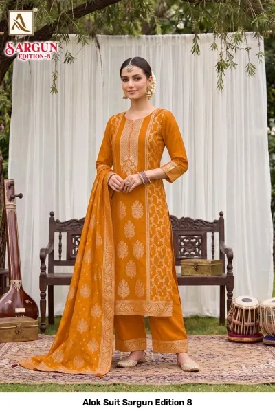 Alok Suit Sargun Edition 8 — Semi Stitched Suits, Alok Suit wholesale from Surat — view 5