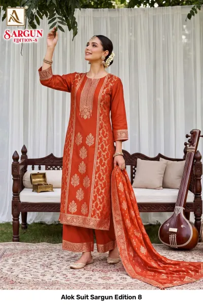 Alok Suit Sargun Edition 8 — Semi Stitched Suits, Alok Suit wholesale from Surat — view 6