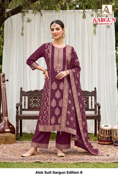 Alok Suit Sargun Edition 8 — Semi Stitched Suits, Alok Suit wholesale from Surat — view 7