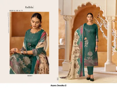 Azara Jessika 2 design 3 of 6 — Pure Jaam Cotton Semi Stitched Suits with print by Azara, wholesale Surat