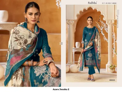 Azara Jessika 2 design 4 of 6 — Pure Jaam Cotton Semi Stitched Suits with print by Azara, wholesale Surat