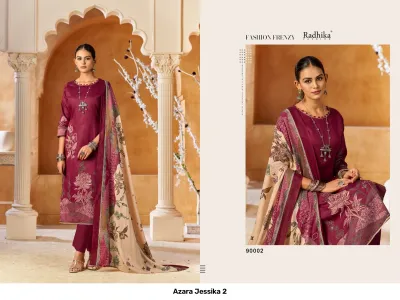 Azara Jessika 2 design 5 of 6 — Pure Jaam Cotton Semi Stitched Suits with print by Azara, wholesale Surat