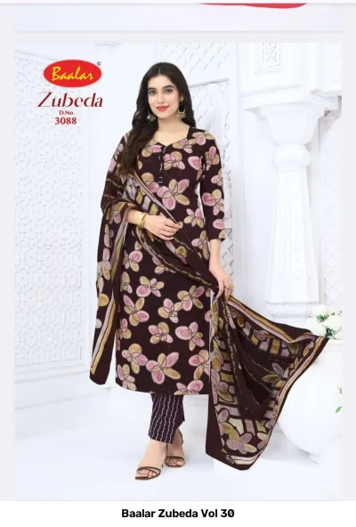 Baalar Zubeda Vol 30 — Karachi Cotton Dress Material, Baalar wholesale from Surat — view 3