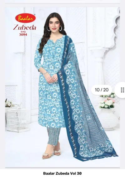 Baalar Zubeda Vol 30 — Karachi Cotton Dress Material, Baalar wholesale from Surat — view 9