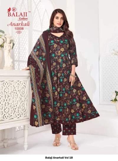 Balaji Anarkali Vol 10 — Heavy Cotton Printed Anarkali Style, Readymade Suits, Balaji Cotton wholesale from Surat — view 2