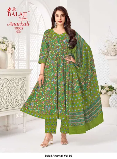 Balaji Anarkali Vol 10 — Heavy Cotton Printed Anarkali Style, Readymade Suits, Balaji Cotton wholesale from Surat — view 5