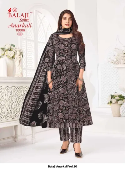 Balaji Anarkali Vol 10 — Heavy Cotton Printed Anarkali Style, Readymade Suits, Balaji Cotton wholesale from Surat — view 7