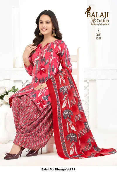 Balaji Sui Dhaaga Vol 12 design 10 of 12 — Pure Cotton Unstitched Dress Materials with print by Balaji Cotton, wholesale Surat
