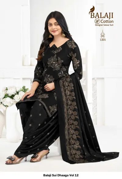 Balaji Sui Dhaaga Vol 12 design 6 of 12 — Pure Cotton Unstitched Dress Materials with print by Balaji Cotton, wholesale Surat