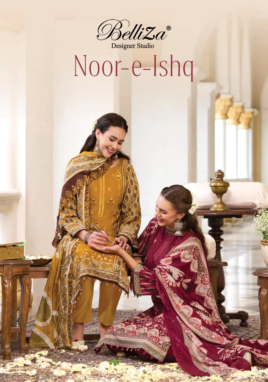 Belliza Noor E Ishq — Semi Stitched Suits, Belliza Designer Studio wholesale from Surat — view 1