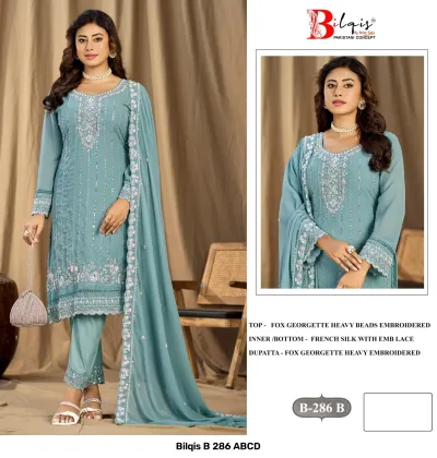 Bilqis B 286 ABCD — Pakistani Suits, Bilqis wholesale from Surat — view 3