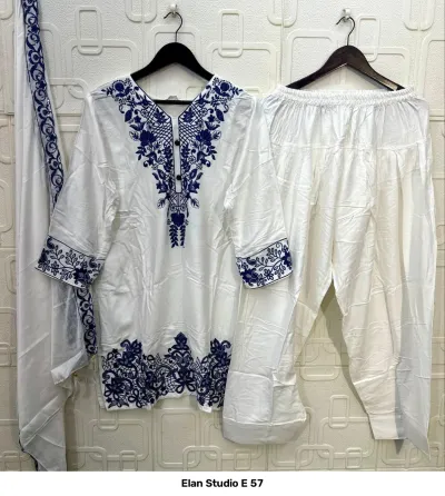 Elan Studio E 57 — Gajji Silk Heavy Embroidered, Pakistani Readymade Suits, Elan Studio wholesale from Surat — view 5
