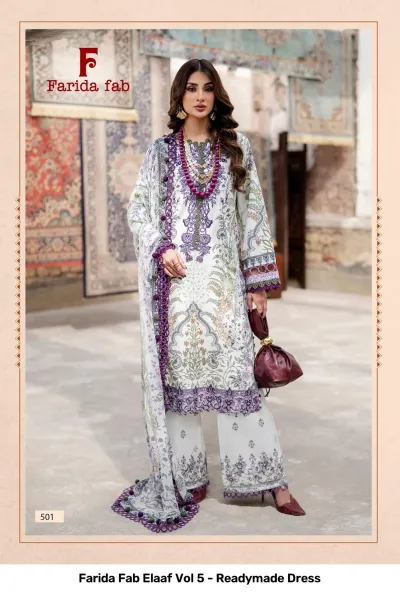 Farida Fab Elaaf Vol 5 - Readymade Dress — Pure Cotton Printed, Pakistani Readymade Suits, Farida wholesale from Surat — view 2