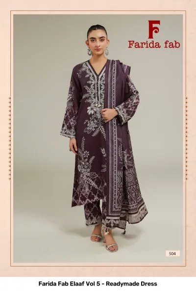 Farida Fab Elaaf Vol 5 - Readymade Dress — Pure Cotton Printed, Pakistani Readymade Suits, Farida wholesale from Surat — view 5