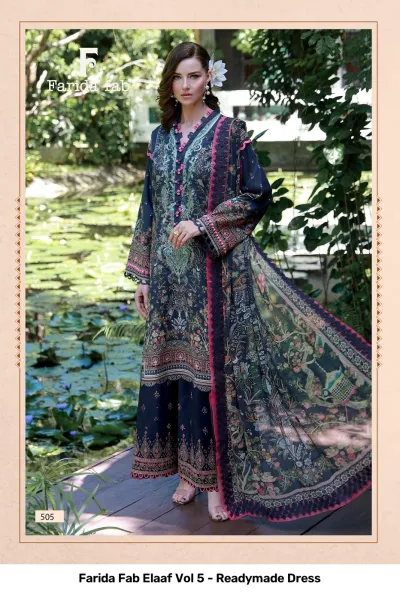 Farida Fab Elaaf Vol 5 - Readymade Dress — Pure Cotton Printed, Pakistani Readymade Suits, Farida wholesale from Surat — view 6