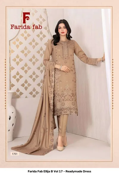 Farida Fab Ellija B Vol 17 - Readymade Dress design 2 of 8 — Pure Cotton Pakistani Readymade Suits with print by Farida, wholesale Surat