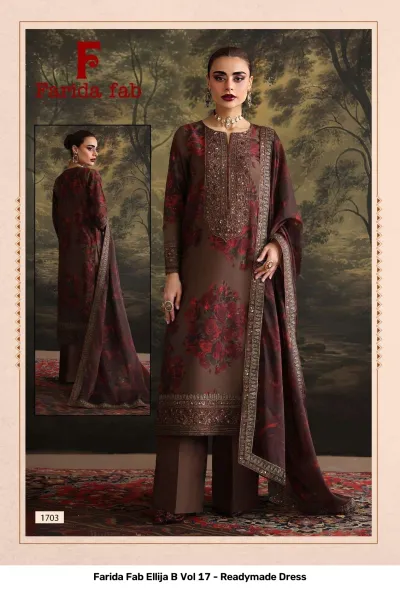 Farida Fab Ellija B Vol 17 - Readymade Dress design 3 of 8 — Pure Cotton Pakistani Readymade Suits with print by Farida, wholesale Surat